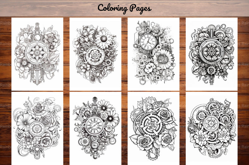 Steampunk Flower Mandala Coloring Pages - CraftNest - Digital Crafting and Art