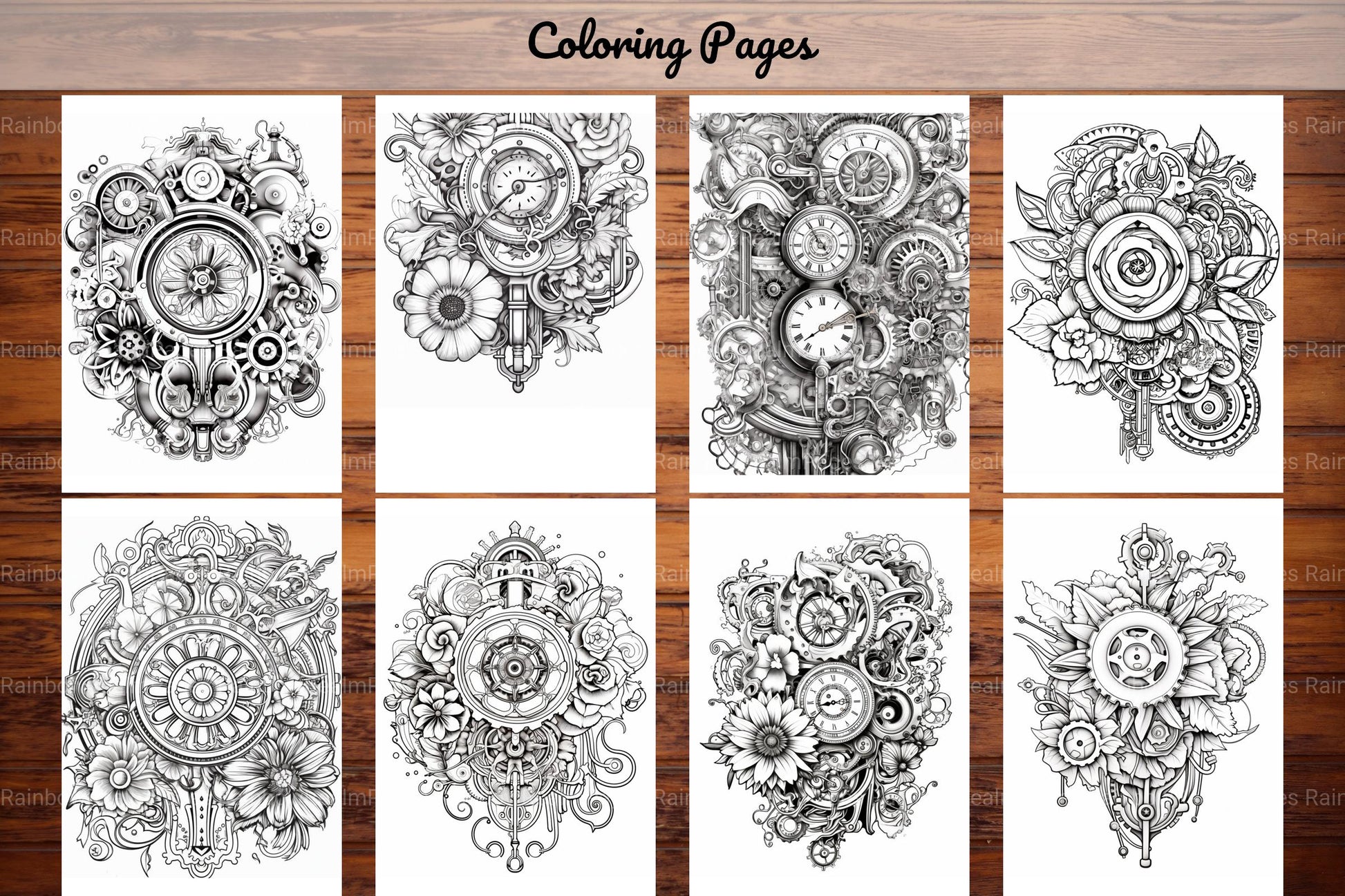 Steampunk Flower Mandala Coloring Pages - CraftNest - Digital Crafting and Art