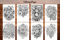 Steampunk Flower Mandala Coloring Pages - CraftNest - Digital Crafting and Art