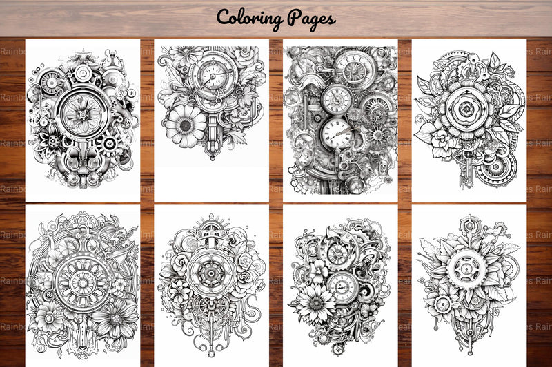Steampunk Flower Mandala Coloring Pages - CraftNest - Digital Crafting and Art