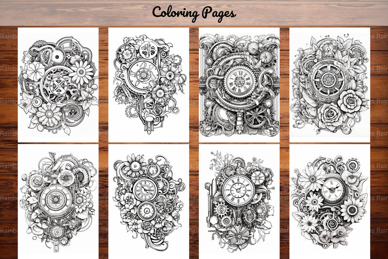 Steampunk Flower Mandala Coloring Pages - CraftNest - Digital Crafting and Art
