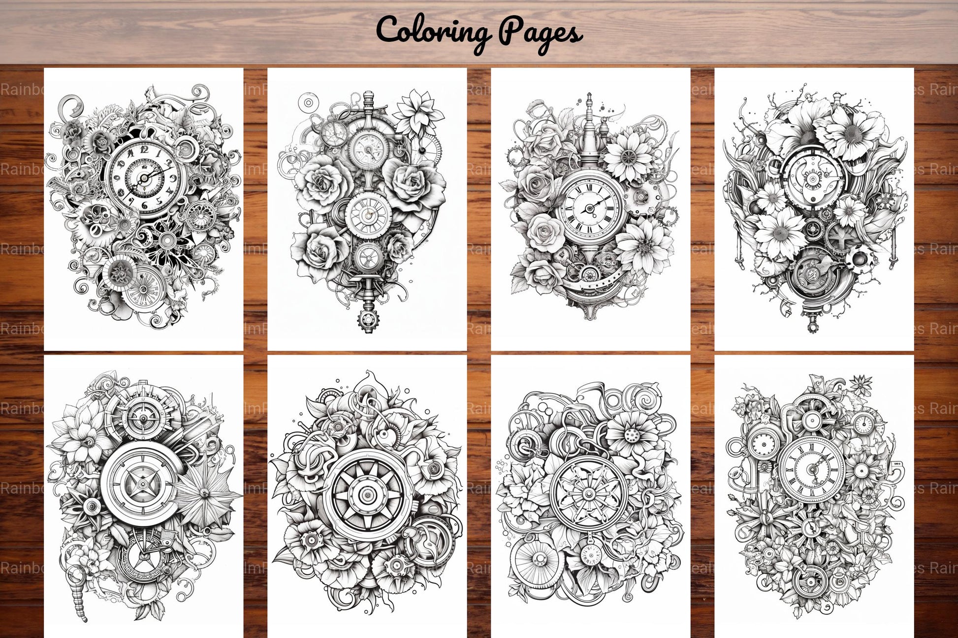 Steampunk Flower Mandala Coloring Pages - CraftNest - Digital Crafting and Art