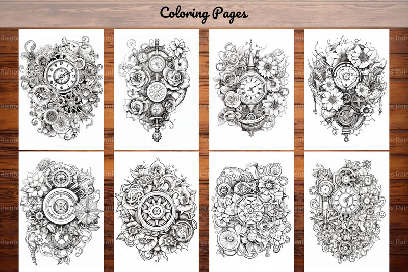 Steampunk Flower Mandala Coloring Pages - CraftNest - Digital Crafting and Art