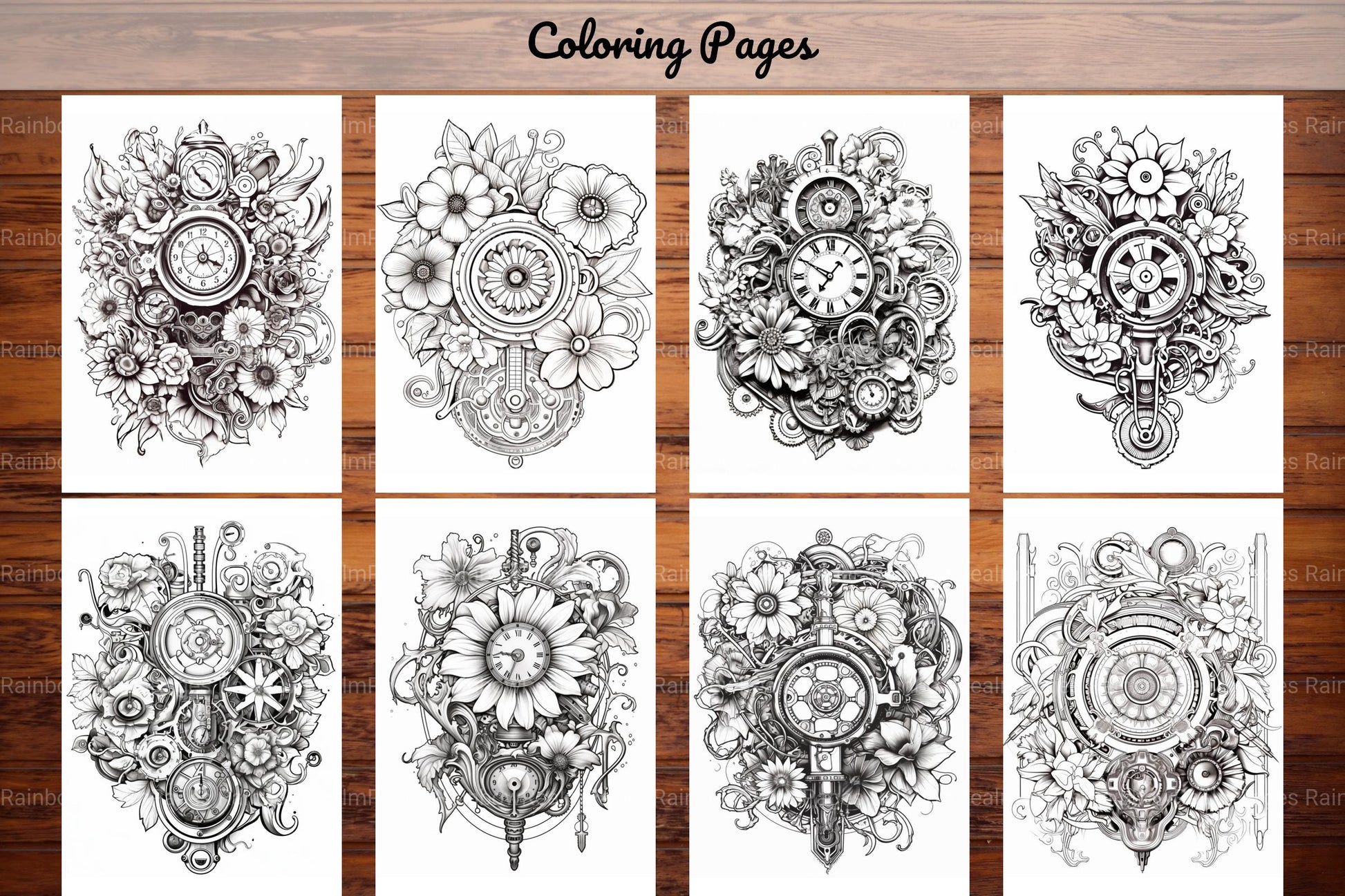 Steampunk Flower Mandala Coloring Pages - CraftNest - Digital Crafting and Art