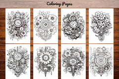 Steampunk Flower Mandala Coloring Pages - CraftNest - Digital Crafting and Art
