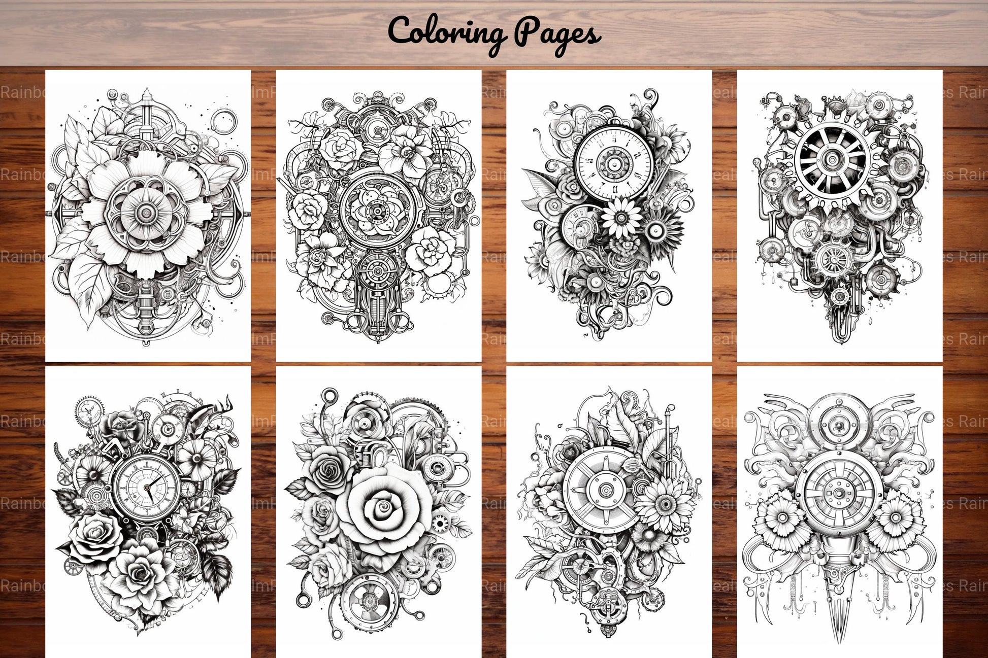 Steampunk Flower Mandala Coloring Pages - CraftNest - Digital Crafting and Art