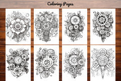 Steampunk Flower Mandala Coloring Pages - CraftNest - Digital Crafting and Art