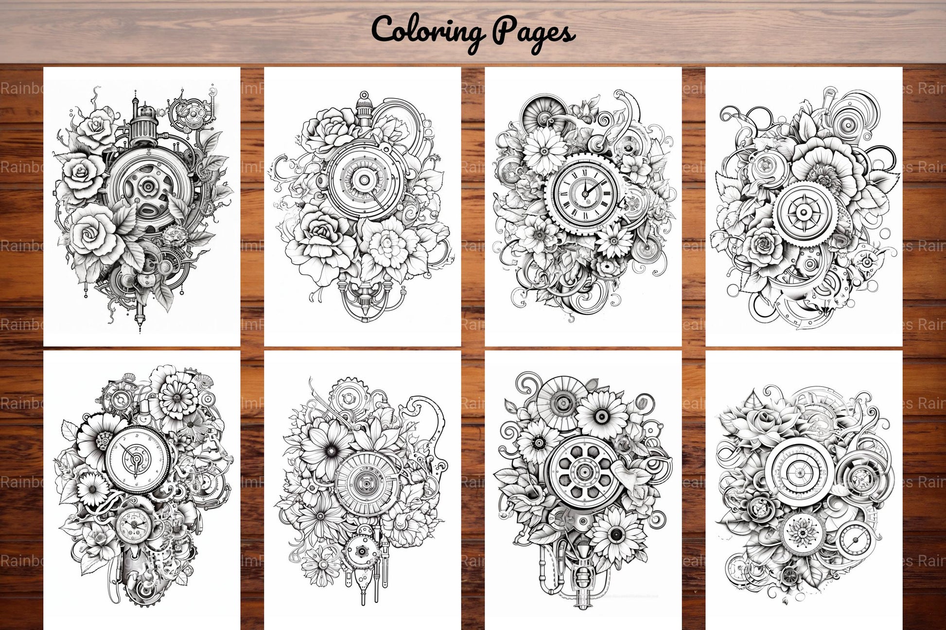 Steampunk Flower Mandala Coloring Pages - CraftNest - Digital Crafting and Art