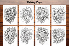Steampunk Flower Mandala Coloring Pages - CraftNest - Digital Crafting and Art