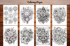 Steampunk Flower Mandala Coloring Pages - CraftNest - Digital Crafting and Art
