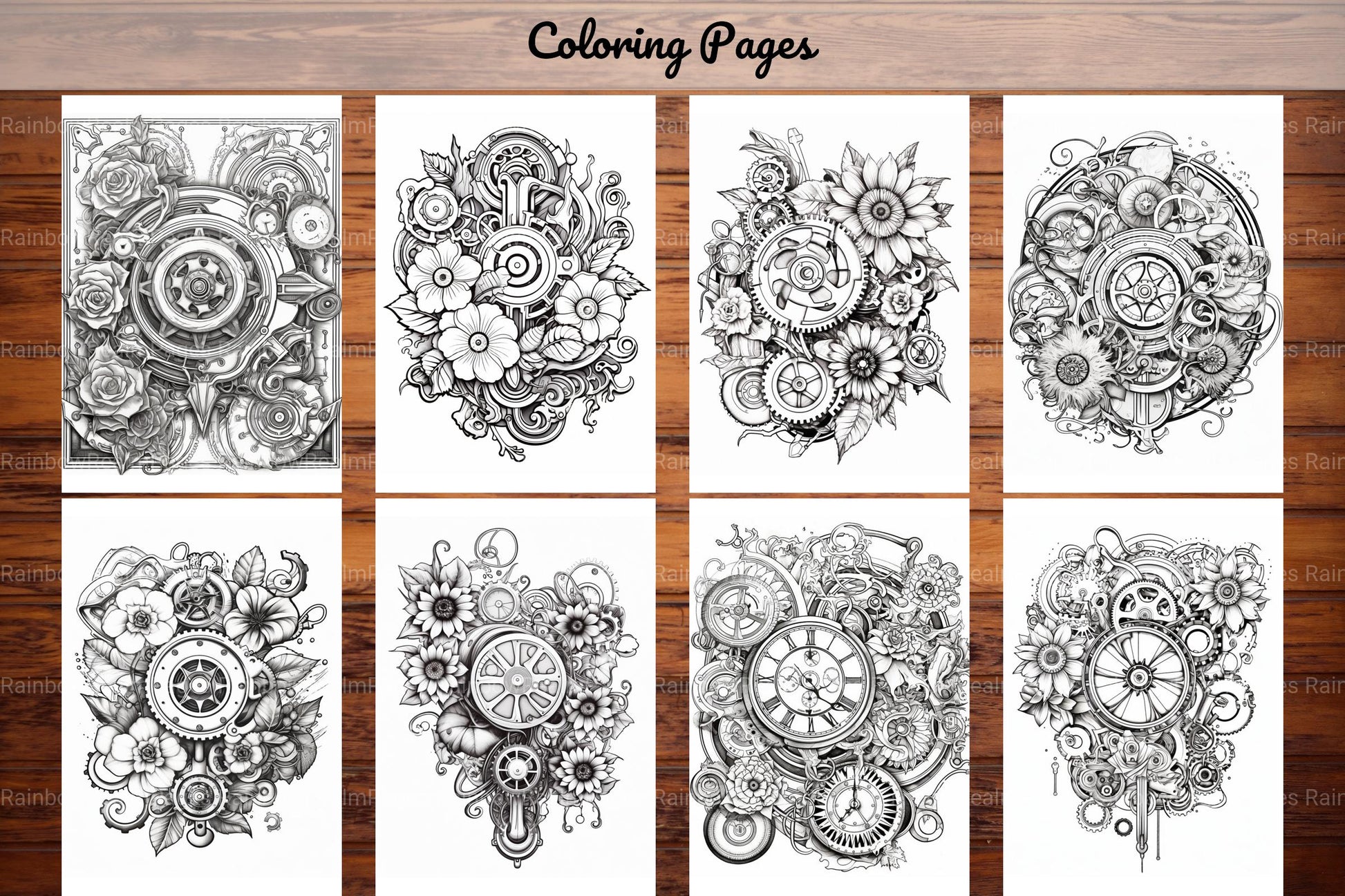 Steampunk Flower Mandala Coloring Pages - CraftNest - Digital Crafting and Art