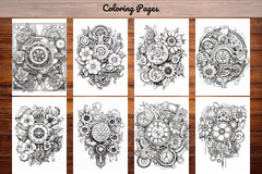 Steampunk Flower Mandala Coloring Pages - CraftNest - Digital Crafting and Art