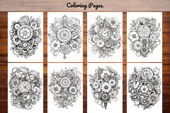Steampunk Flower Mandala Coloring Pages - CraftNest - Digital Crafting and Art