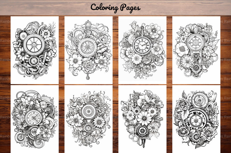 Steampunk Flower Mandala Coloring Pages - CraftNest - Digital Crafting and Art