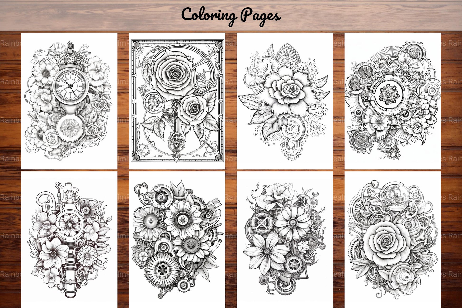 Steampunk Flower Mandala Coloring Pages - CraftNest - Digital Crafting and Art