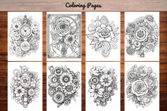 Steampunk Flower Mandala Coloring Pages - CraftNest - Digital Crafting and Art