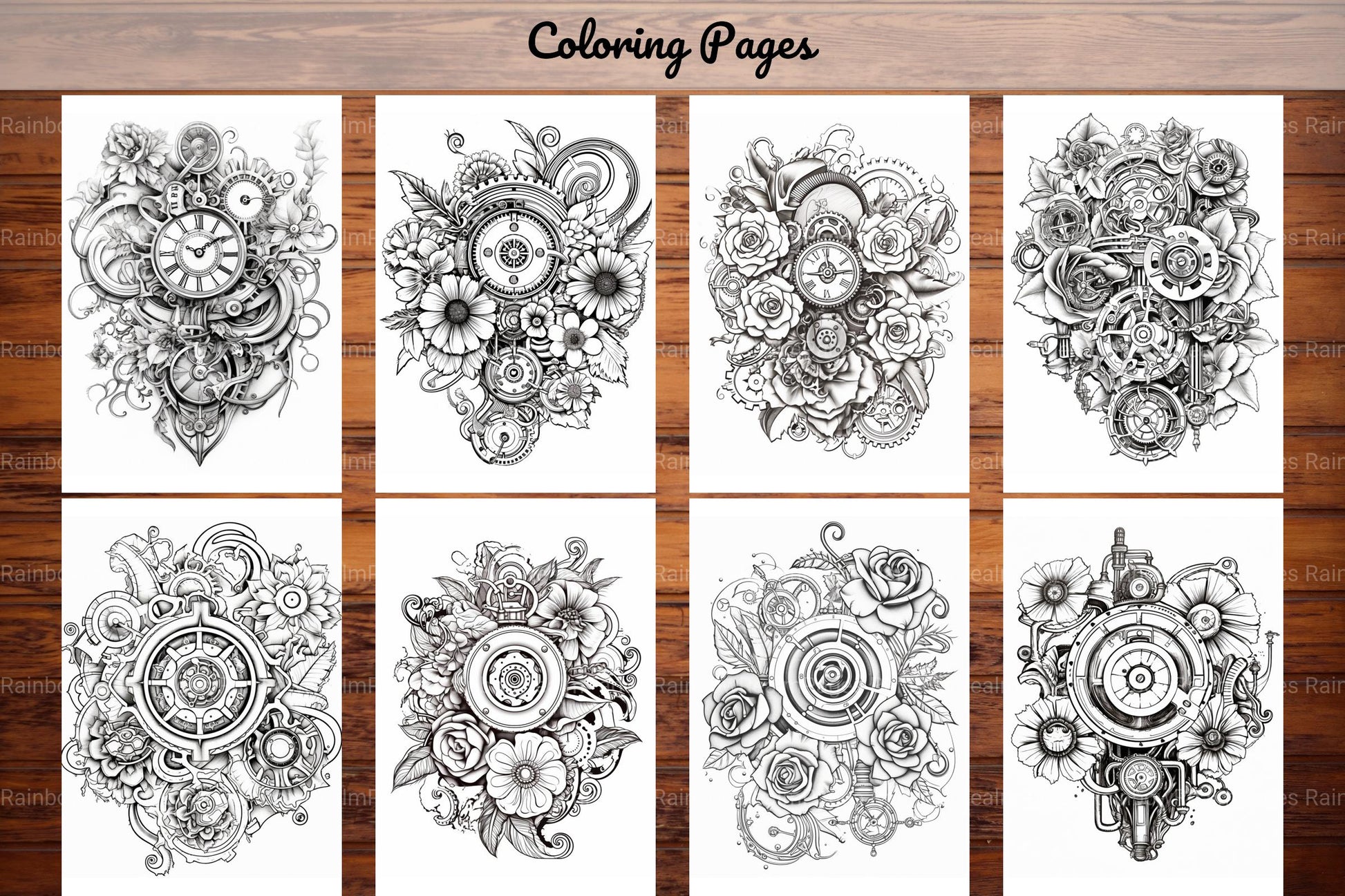 Steampunk Flower Mandala Coloring Pages - CraftNest - Digital Crafting and Art