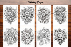 Steampunk Flower Mandala Coloring Pages - CraftNest - Digital Crafting and Art