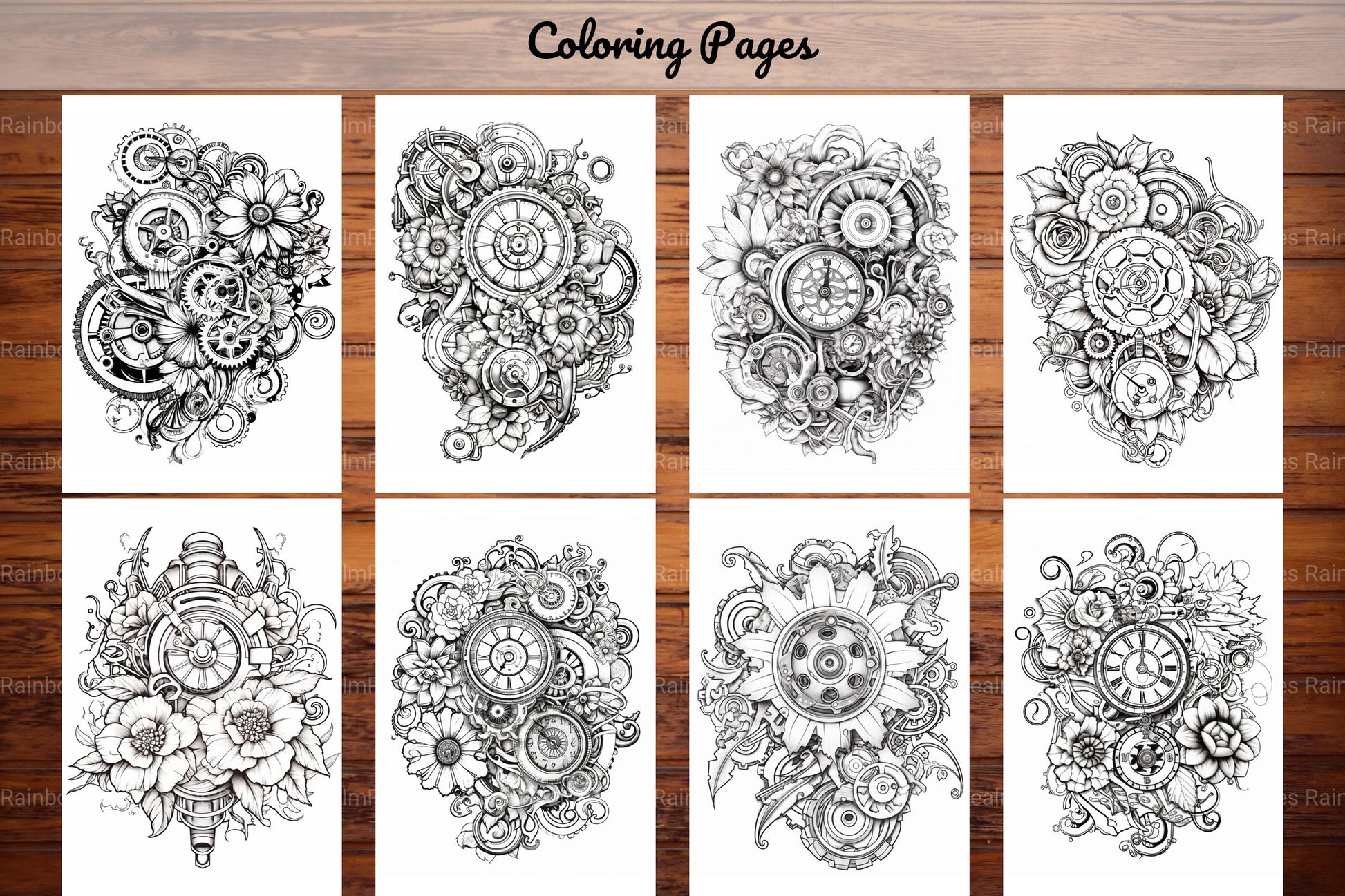 Steampunk Flower Mandala Coloring Pages - CraftNest - Digital Crafting and Art