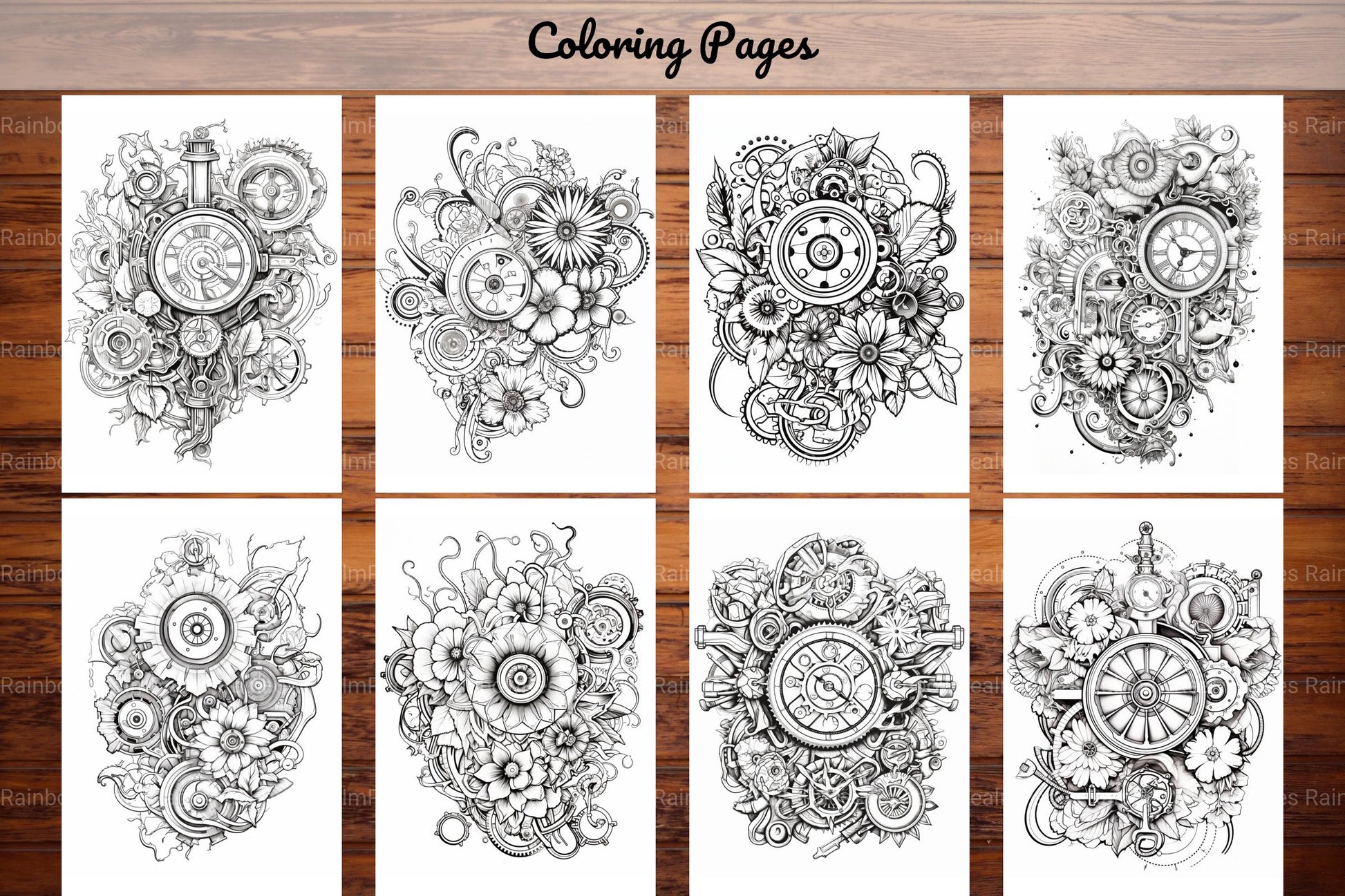 Steampunk Flower Mandala Coloring Pages - CraftNest - Digital Crafting and Art