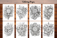 Steampunk Flower Mandala Coloring Pages - CraftNest - Digital Crafting and Art
