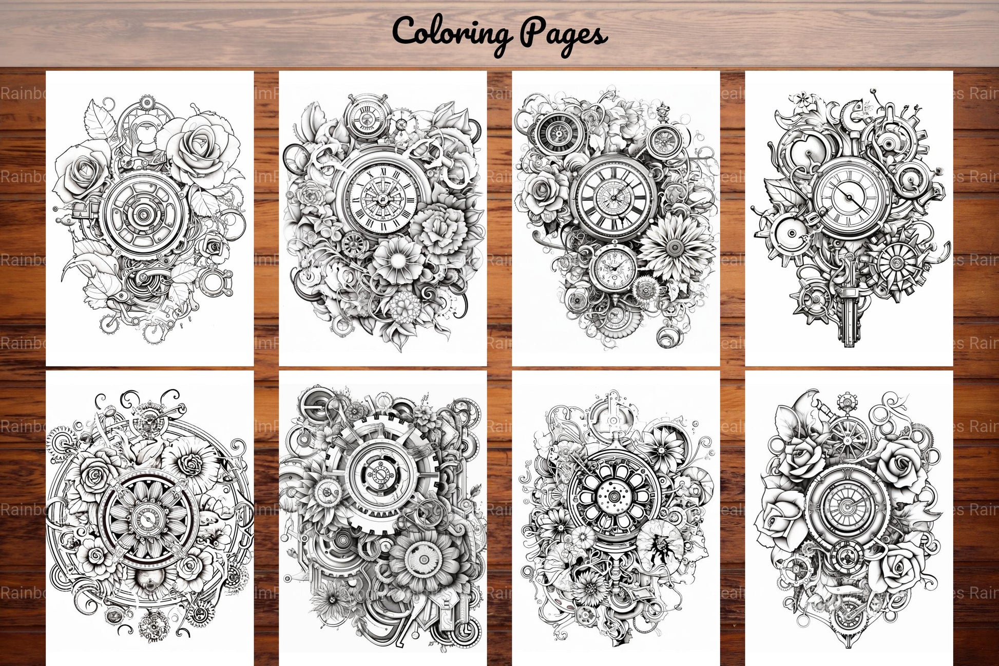 Steampunk Flower Mandala Coloring Pages - CraftNest - Digital Crafting and Art
