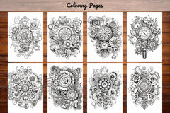 Steampunk Flower Mandala Coloring Pages - CraftNest - Digital Crafting and Art