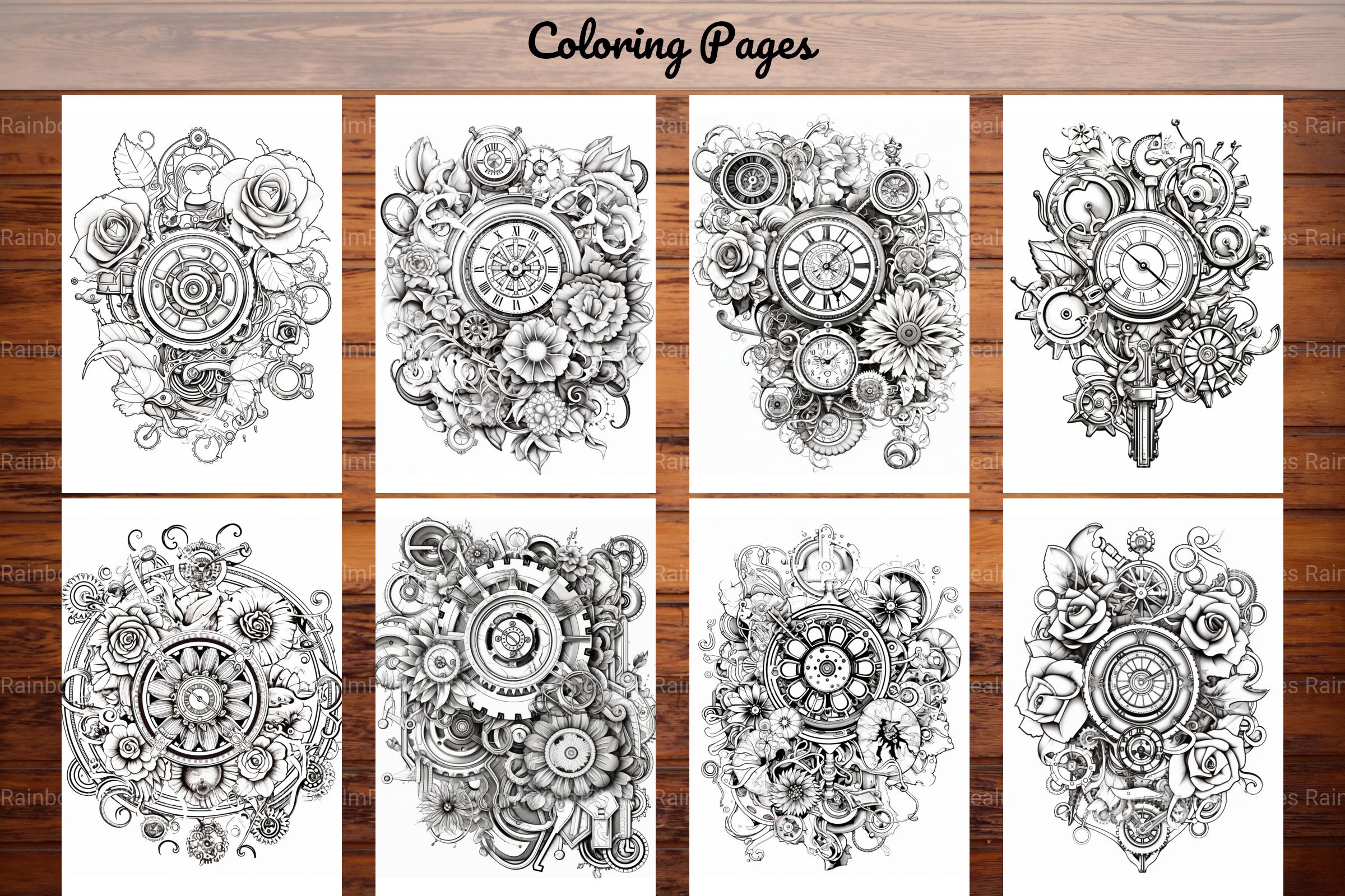 Steampunk Flower Mandala Coloring Pages - CraftNest - Digital Crafting and Art