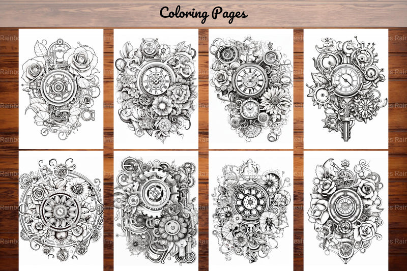 Steampunk Flower Mandala Coloring Pages - CraftNest - Digital Crafting and Art