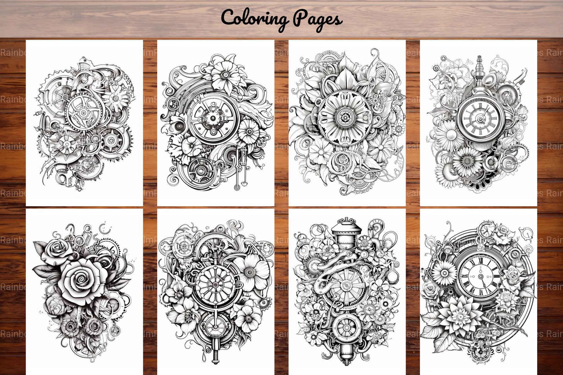 Steampunk Flower Mandala Coloring Pages - CraftNest - Digital Crafting and Art