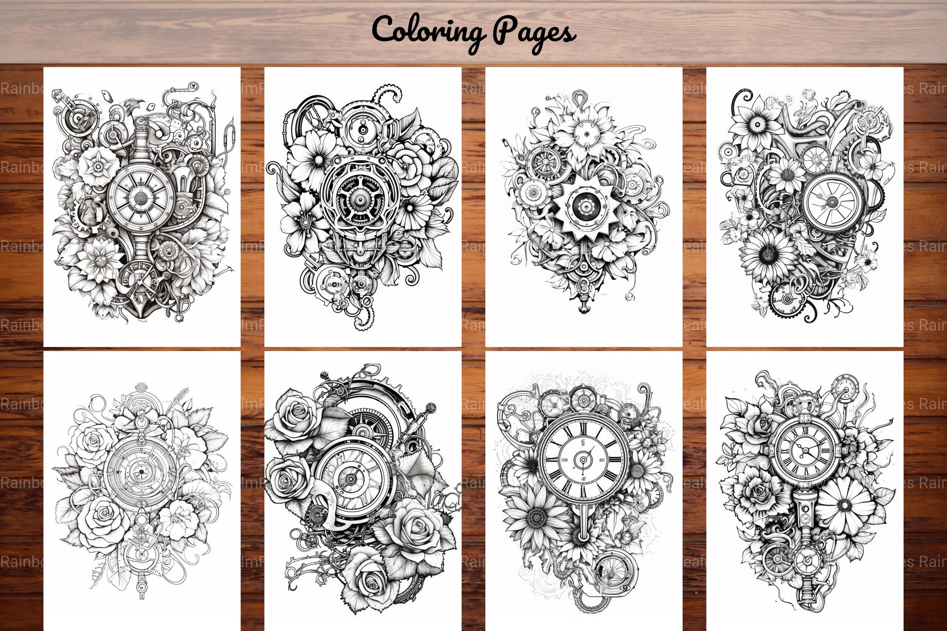 Steampunk Flower Mandala Coloring Pages - CraftNest - Digital Crafting and Art