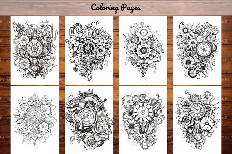 Steampunk Flower Mandala Coloring Pages - CraftNest - Digital Crafting and Art