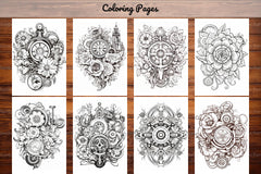 Steampunk Flower Mandala Coloring Pages - CraftNest - Digital Crafting and Art