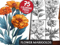 Flower Marigolds Coloring Books - CraftNest