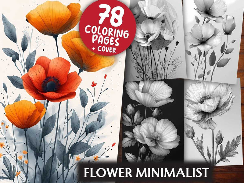 Flower Minimalist Coloring Books - CraftNest