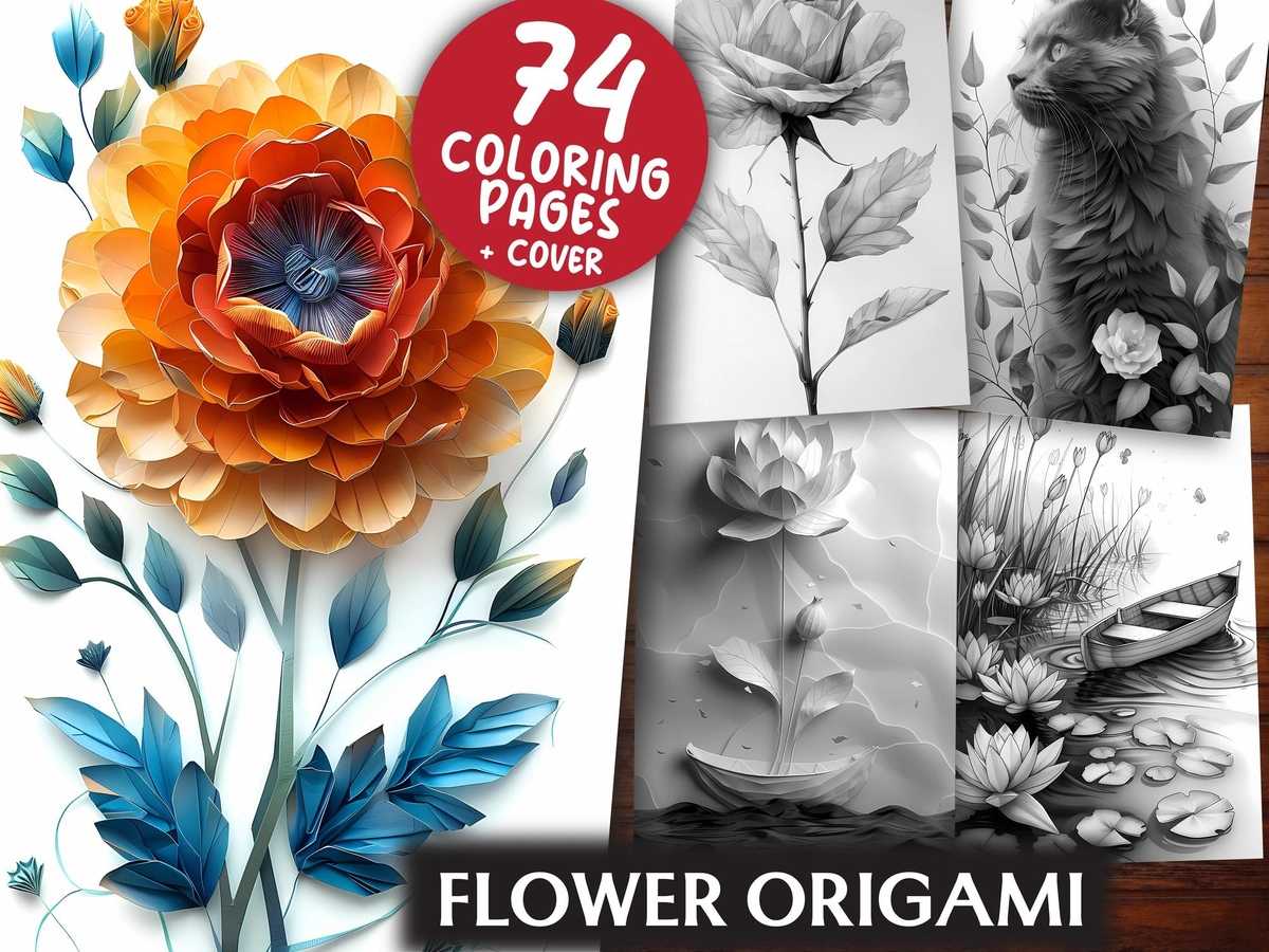 Flower Origami Coloring Books - CraftNest