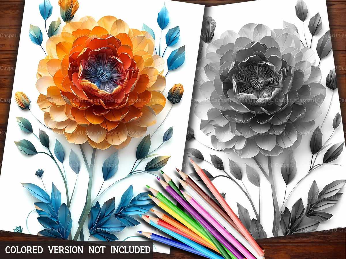 Flower Origami Coloring Books - CraftNest