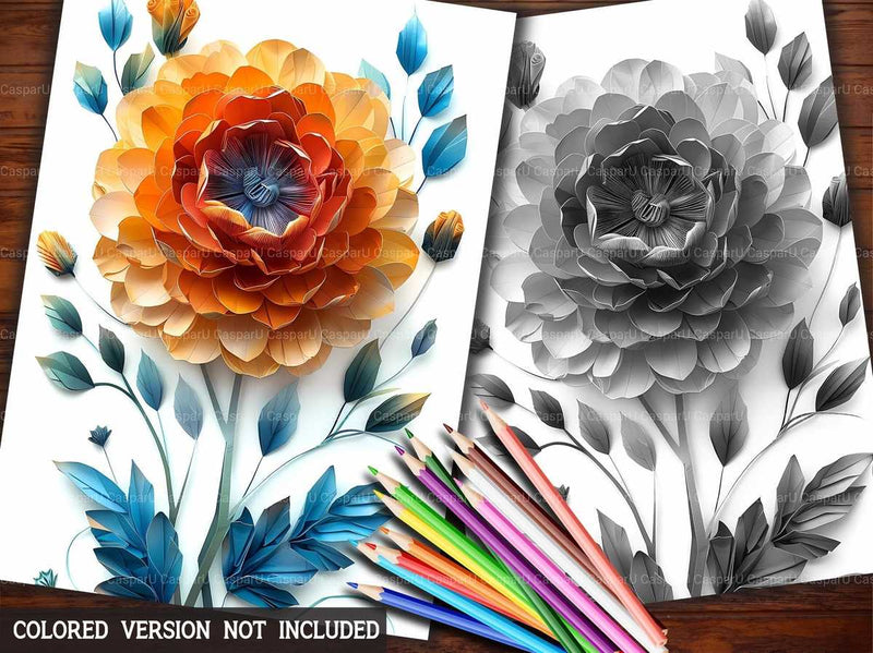 Flower Origami Coloring Books - CraftNest