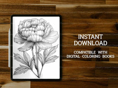 Flower Peonies Coloring Books - CraftNest