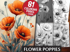 Flower Poppies Coloring Books - CraftNest