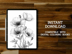 Flower Poppies Coloring Books - CraftNest