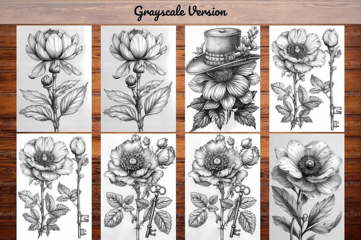 Flower Steampunk Coloring Books - CraftNest