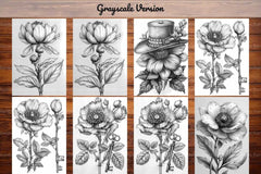 Flower Steampunk Coloring Books - CraftNest