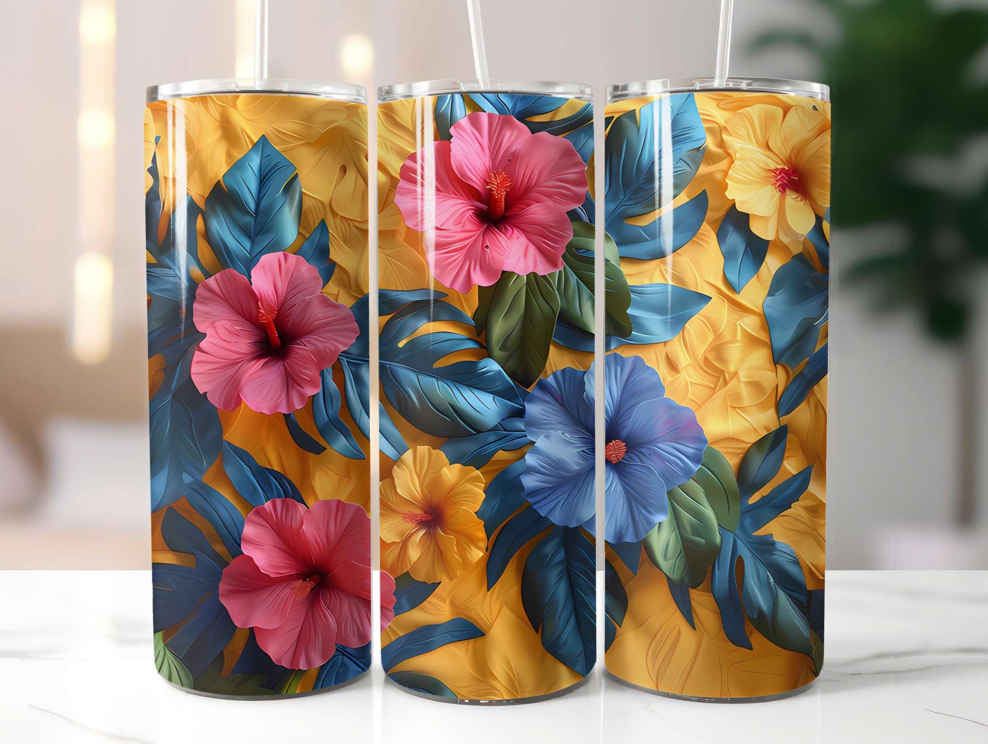 Flower Summer 4 Tumbler Wrap - CraftNest - Digital Crafting and Art