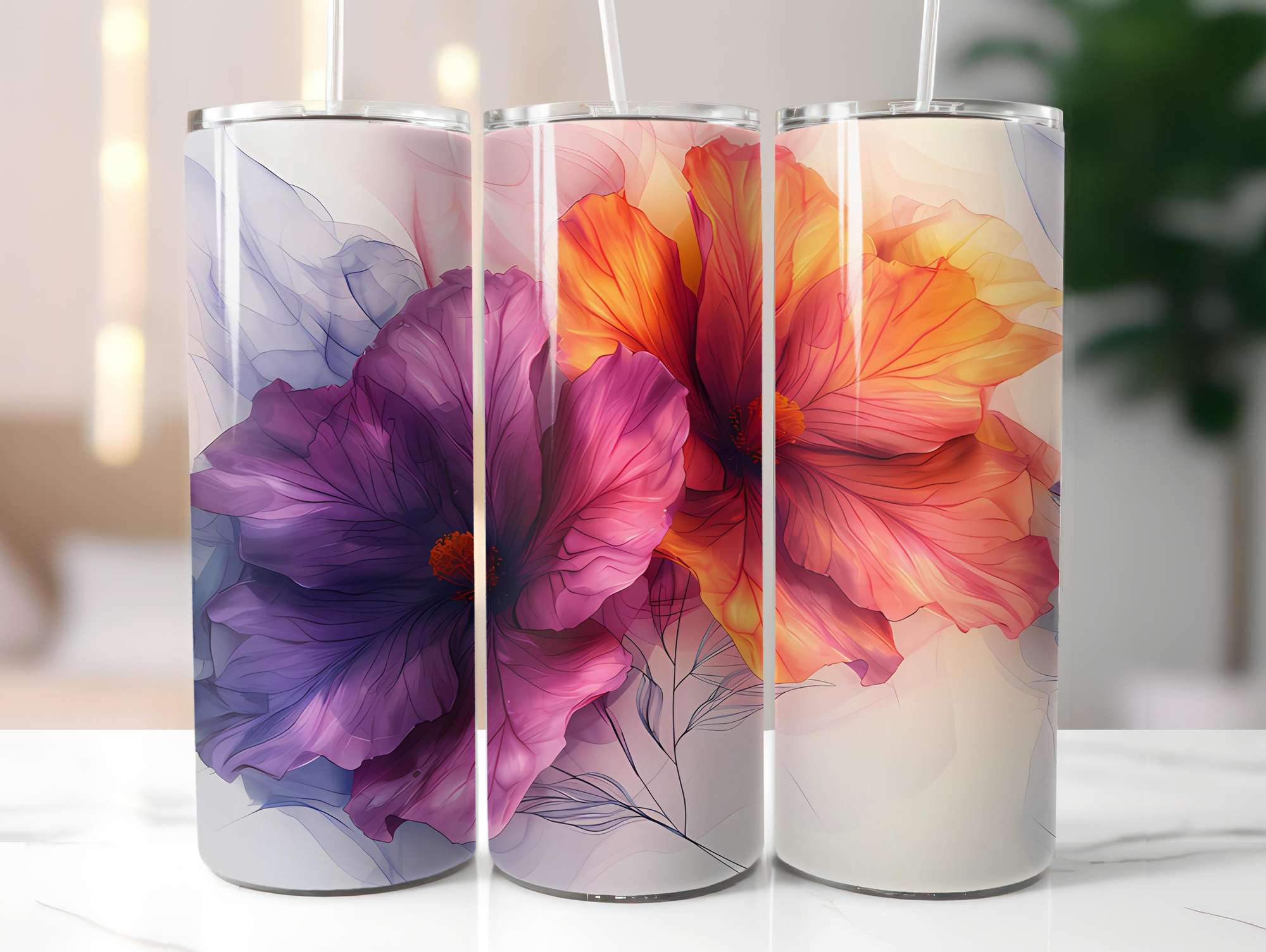 Flower Summer 2 Tumbler Wrap - CraftNest - Digital Crafting and Art