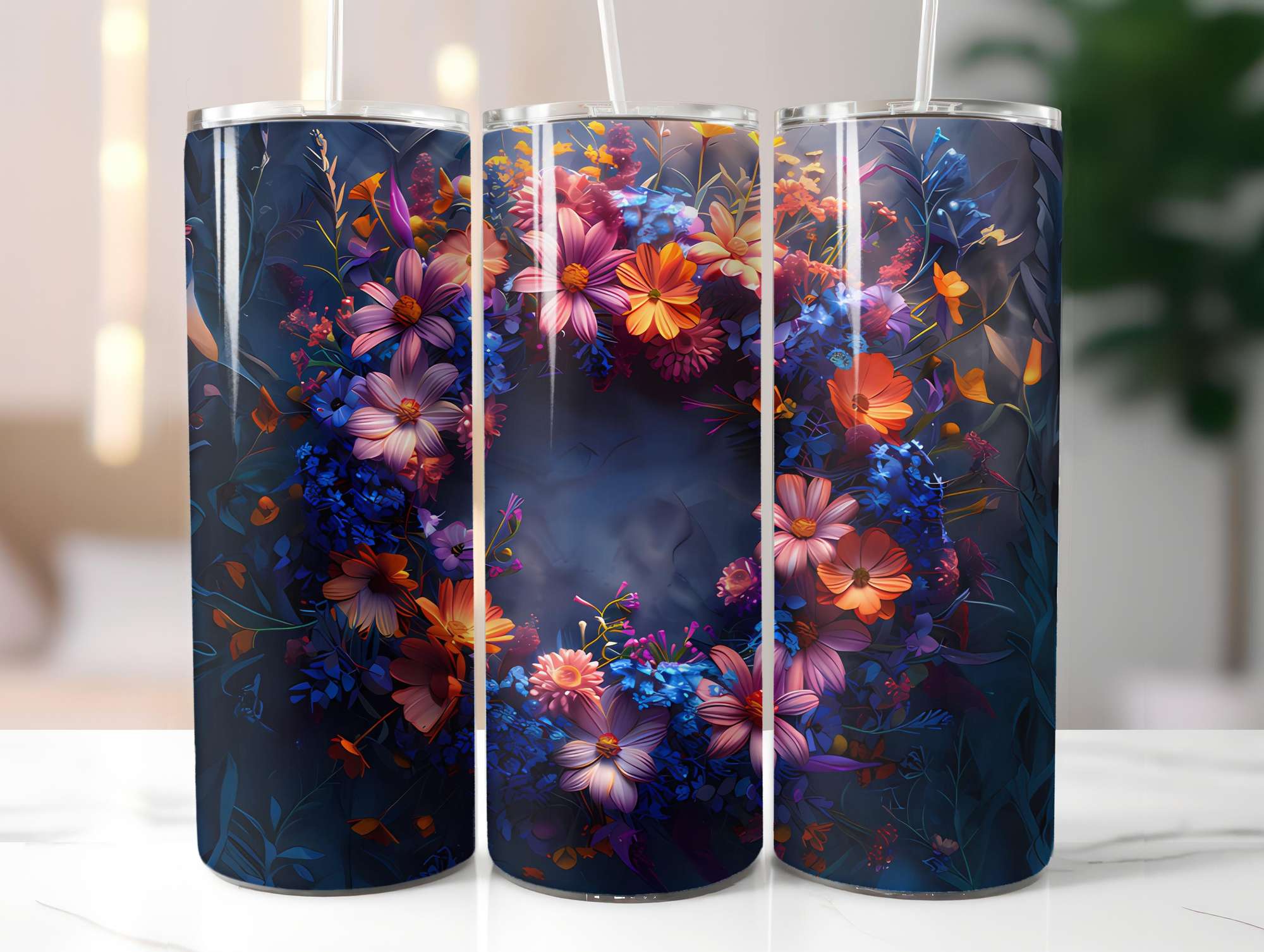 Flower Summer 4 Tumbler Wrap - CraftNest - Digital Crafting and Art