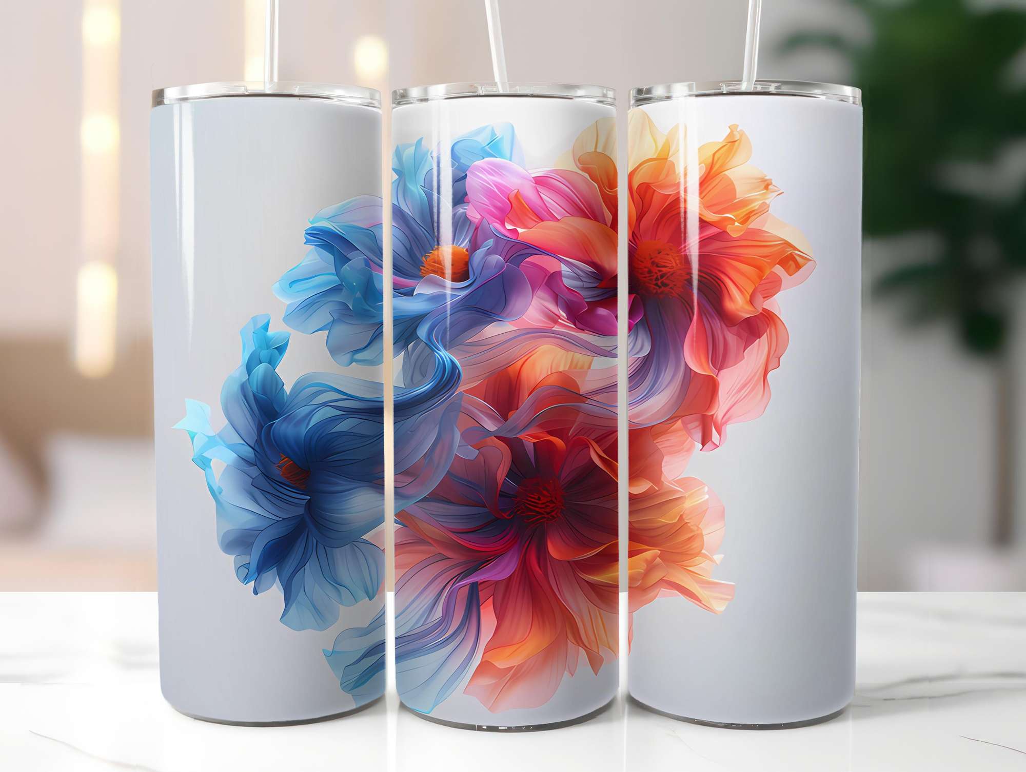 Flower Summer 5 Tumbler Wrap - CraftNest - Digital Crafting and Art