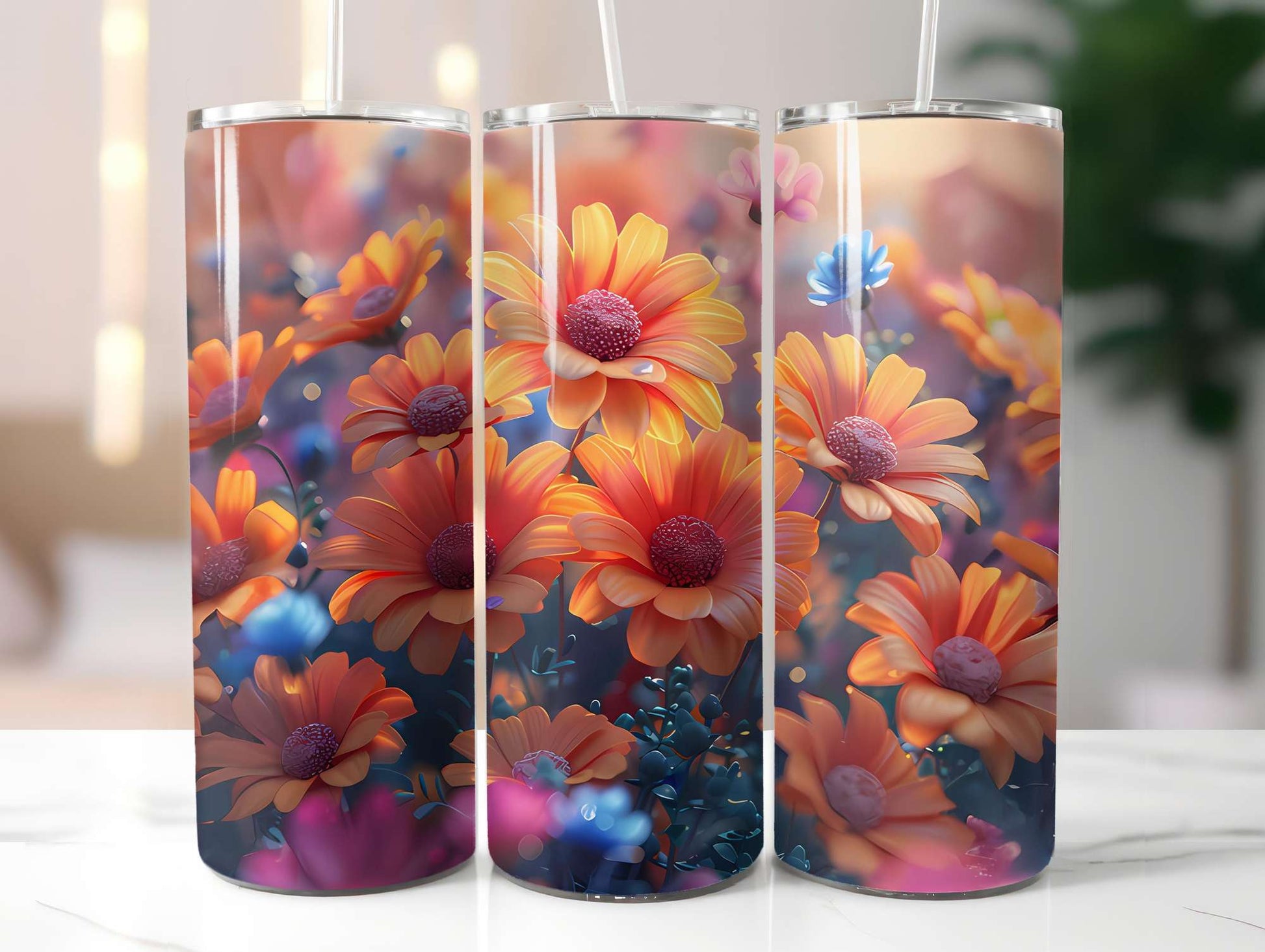 Flower Summer 4 Tumbler Wrap - CraftNest - Digital Crafting and Art