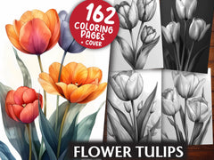 Flower Tulips Coloring Books - CraftNest