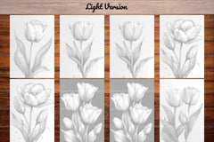 Flower Tulips Coloring Books - CraftNest